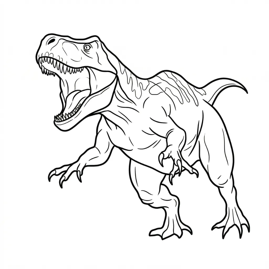 imagen para colorear T Rex 1 niño