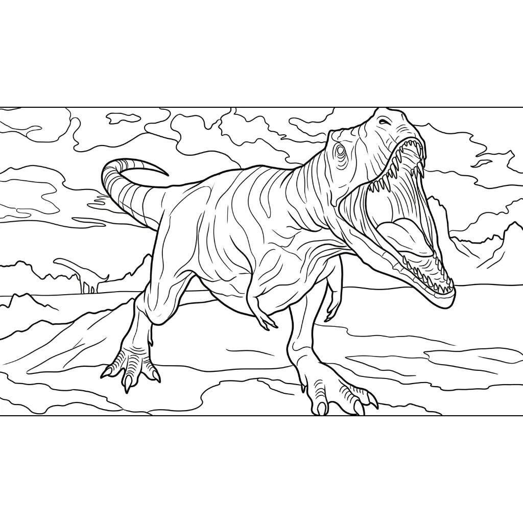 T Rex 11 para colorear gratis para imprimir