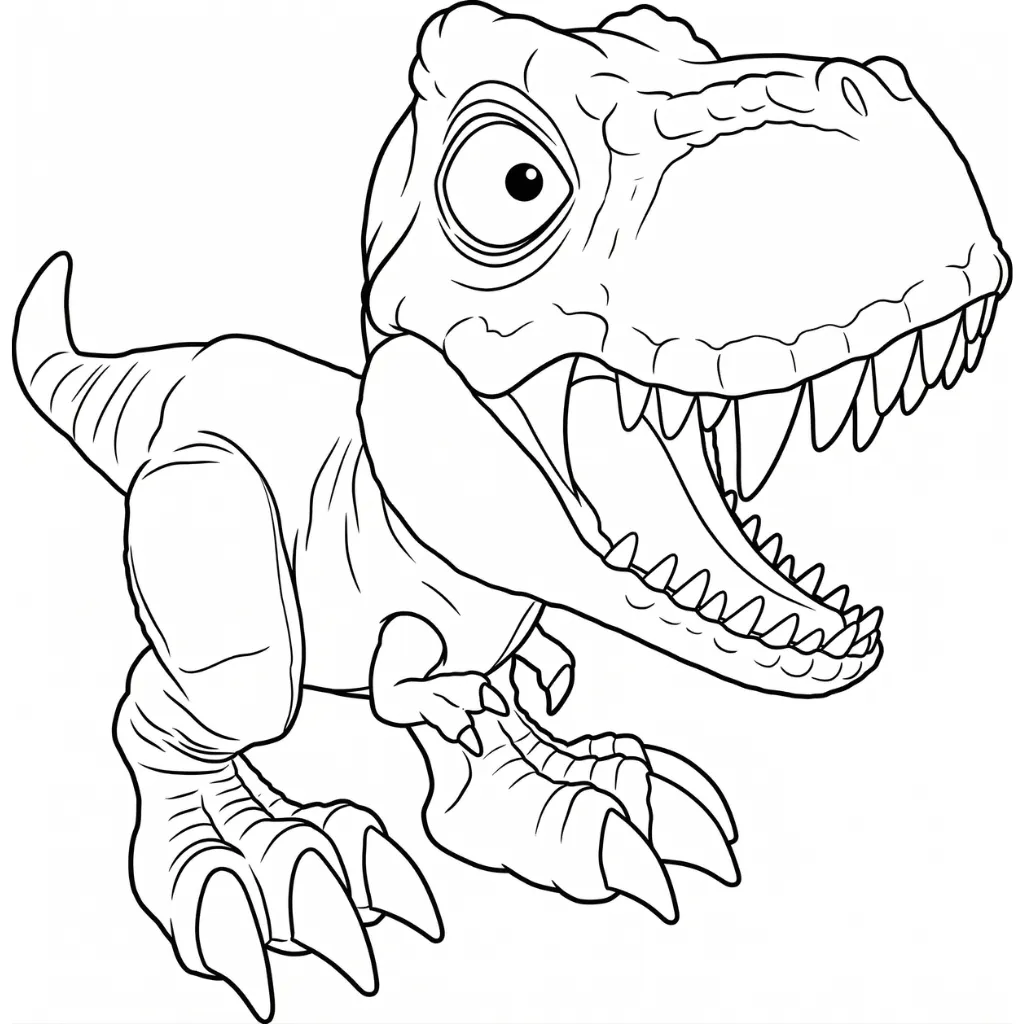 T Rex 14 para colorear y recortar