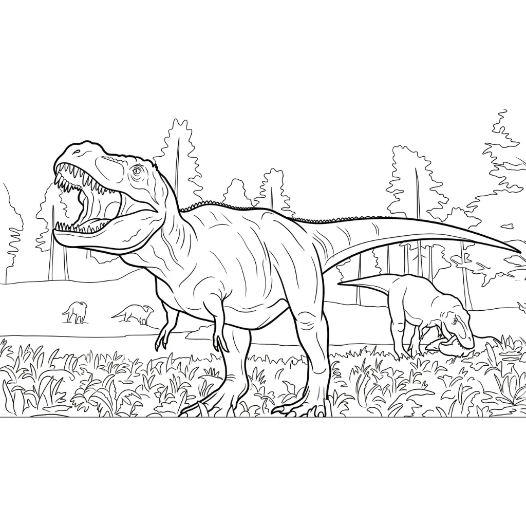 T Rex 16 para colorear en línea gratis