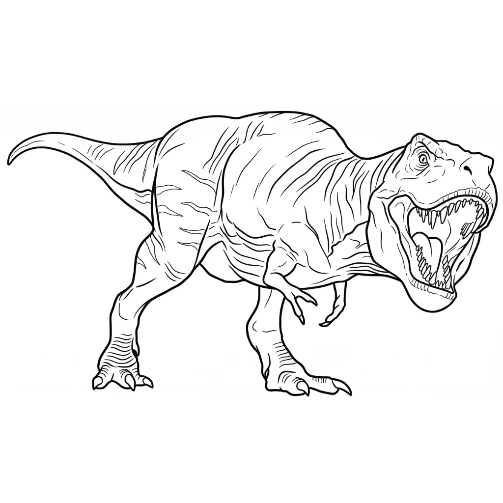 T Rex 4 para colorear y aprendizaje