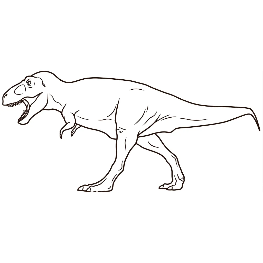 T Rex 6 para colorear para imprimir para niño de 6 años