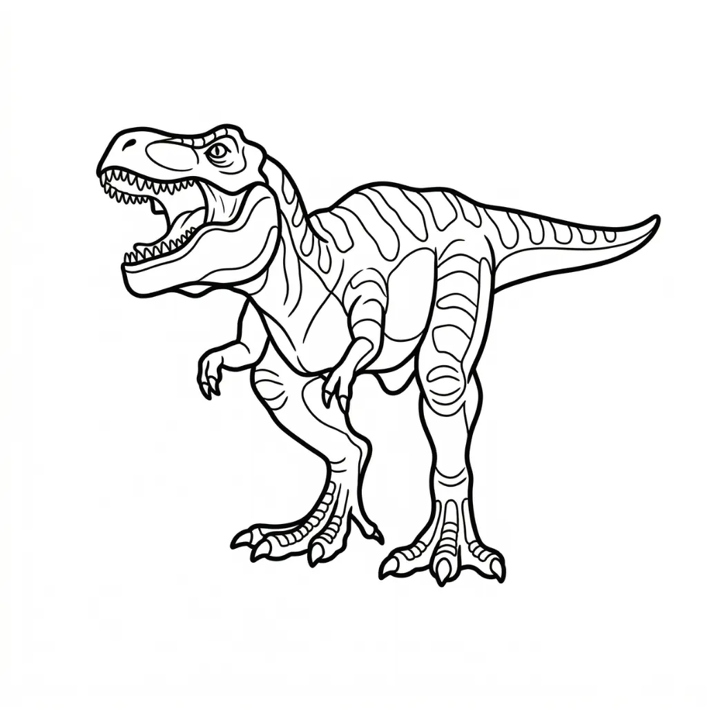 T Rex 8 para colorear para niños para descargar