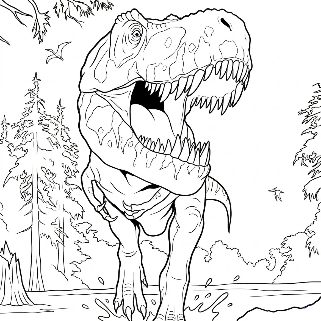 T Rex 9 para colorear y recortar