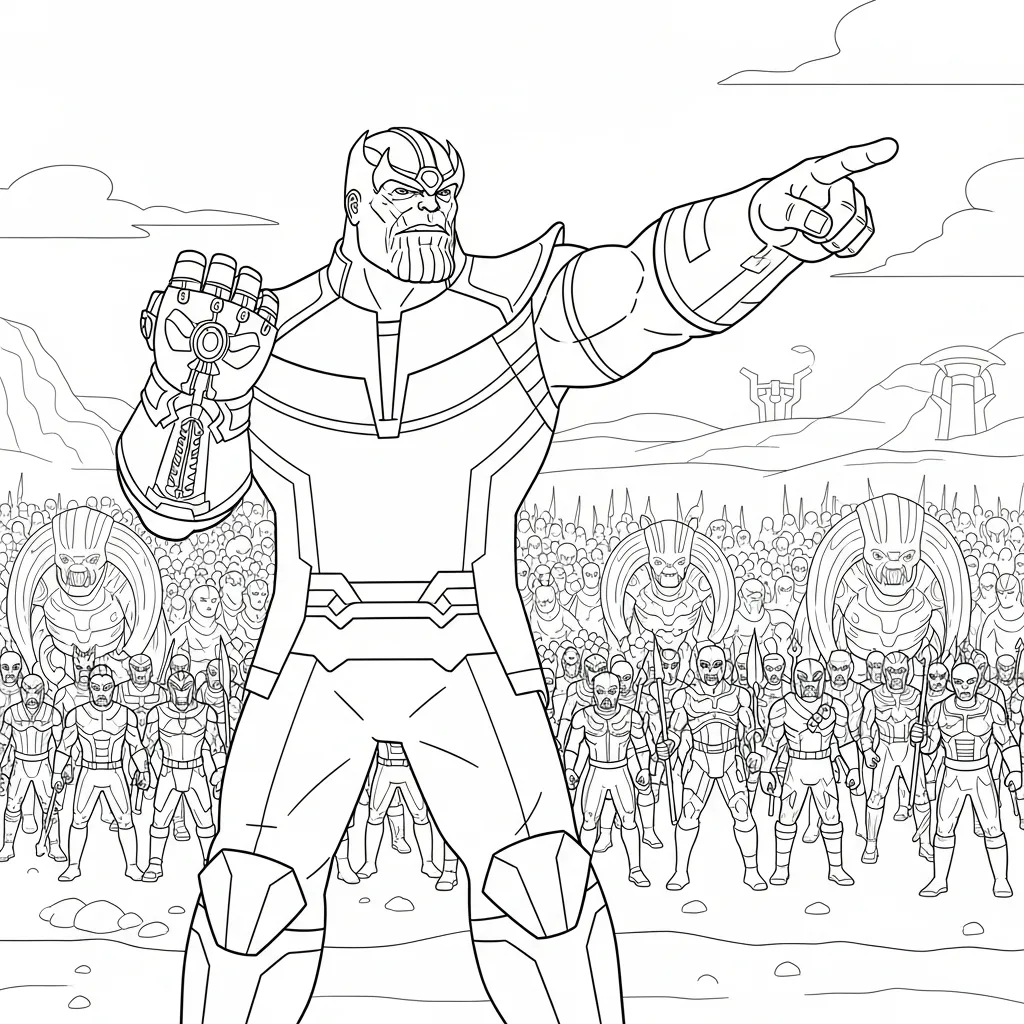 Thanos 11 para colorear para imprimir para niño de 6 años
