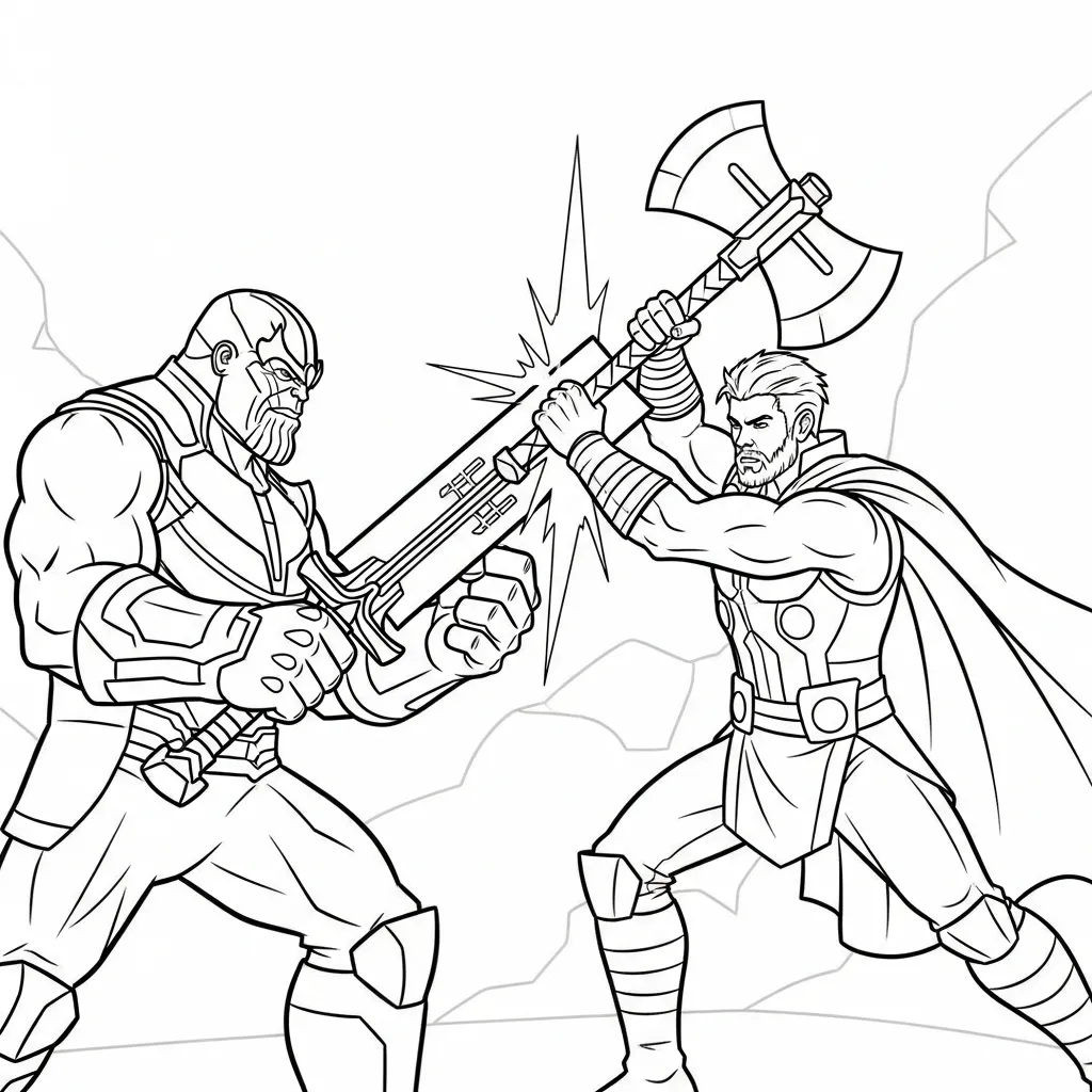 Thanos 12 para colorear para imprimir a4