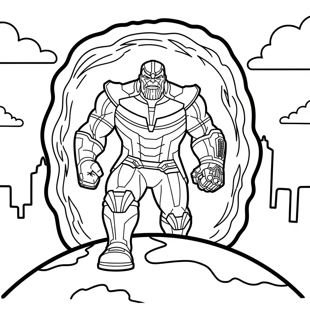 Thanos 13 para colorear gratis para niños
