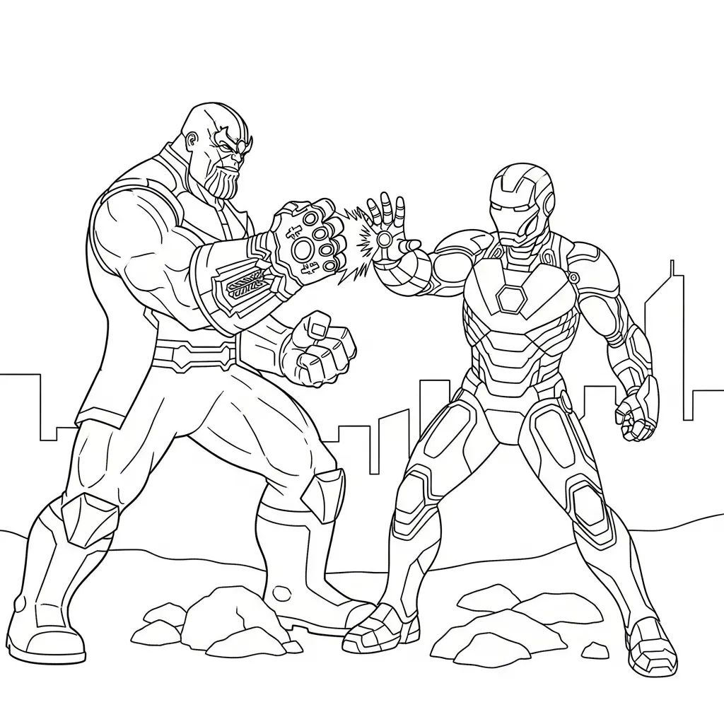 Thanos 15 para colorear gratis para niños
