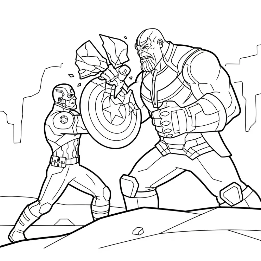 Thanos 16 para colorear para imprimir gratis