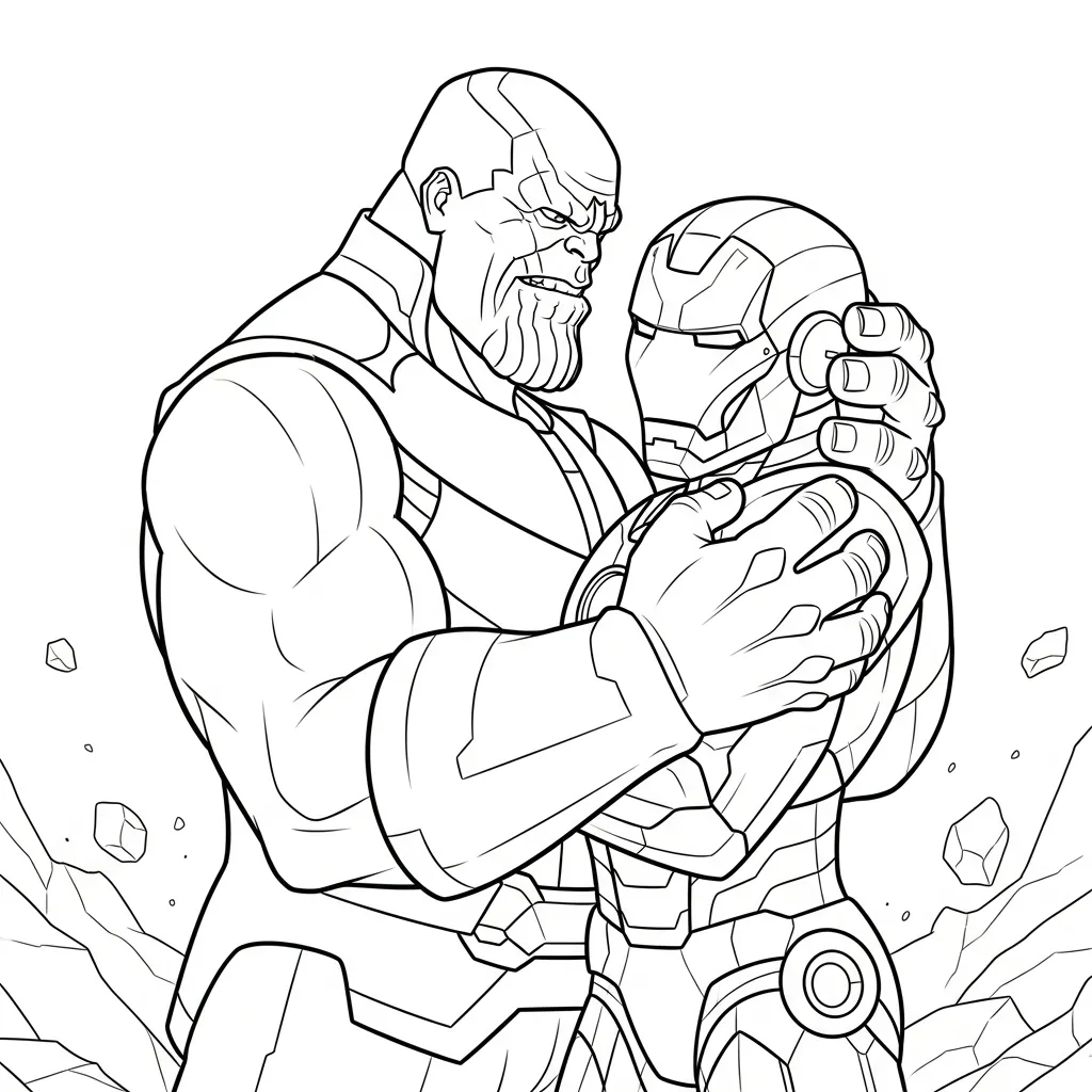 Thanos 22 para colorear para niño de 5 años