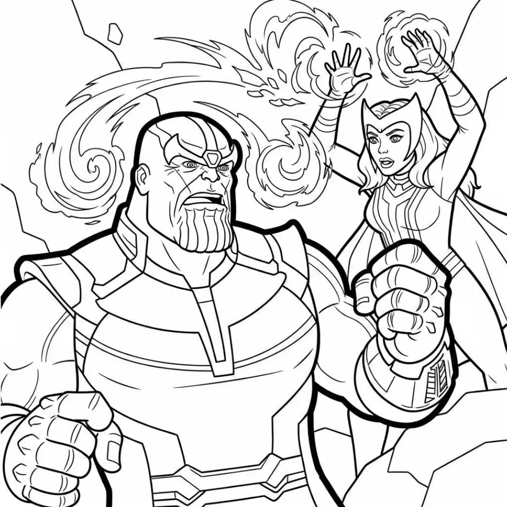 imprimir Thanos 24 para colorear gratis