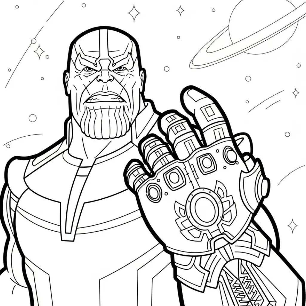 Thanos 25 para colorear para imprimir para niños