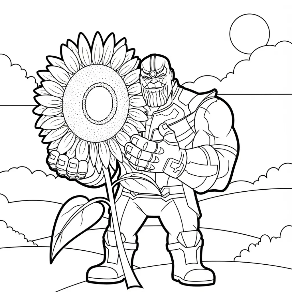 para imprimir Thanos 4 para colorear gratis