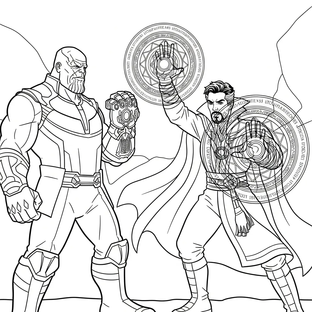 Thanos 5 para colorear para niño de 6 años