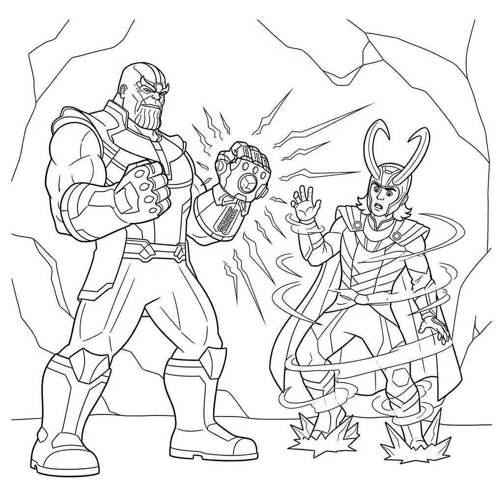 Thanos 7 para colorear en línea