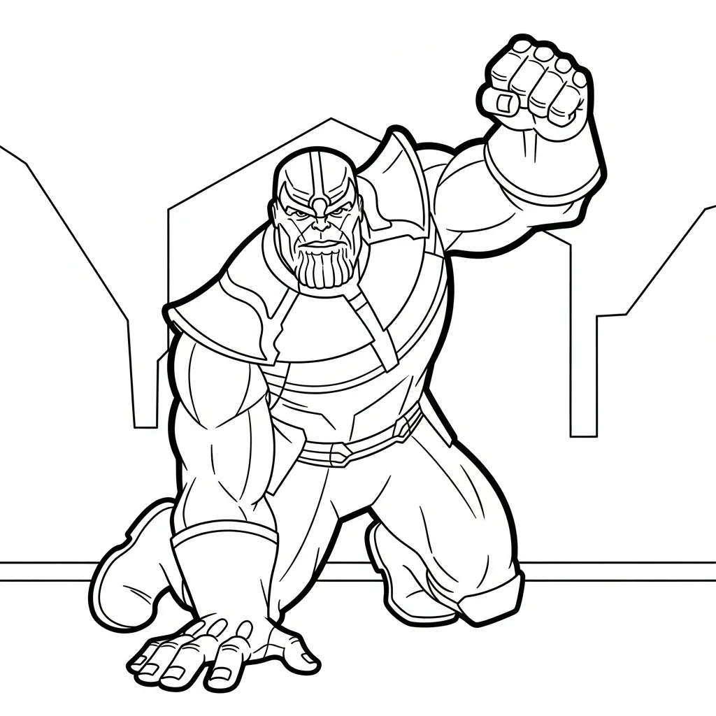 imagen de Thanos 8 para colorear para niño