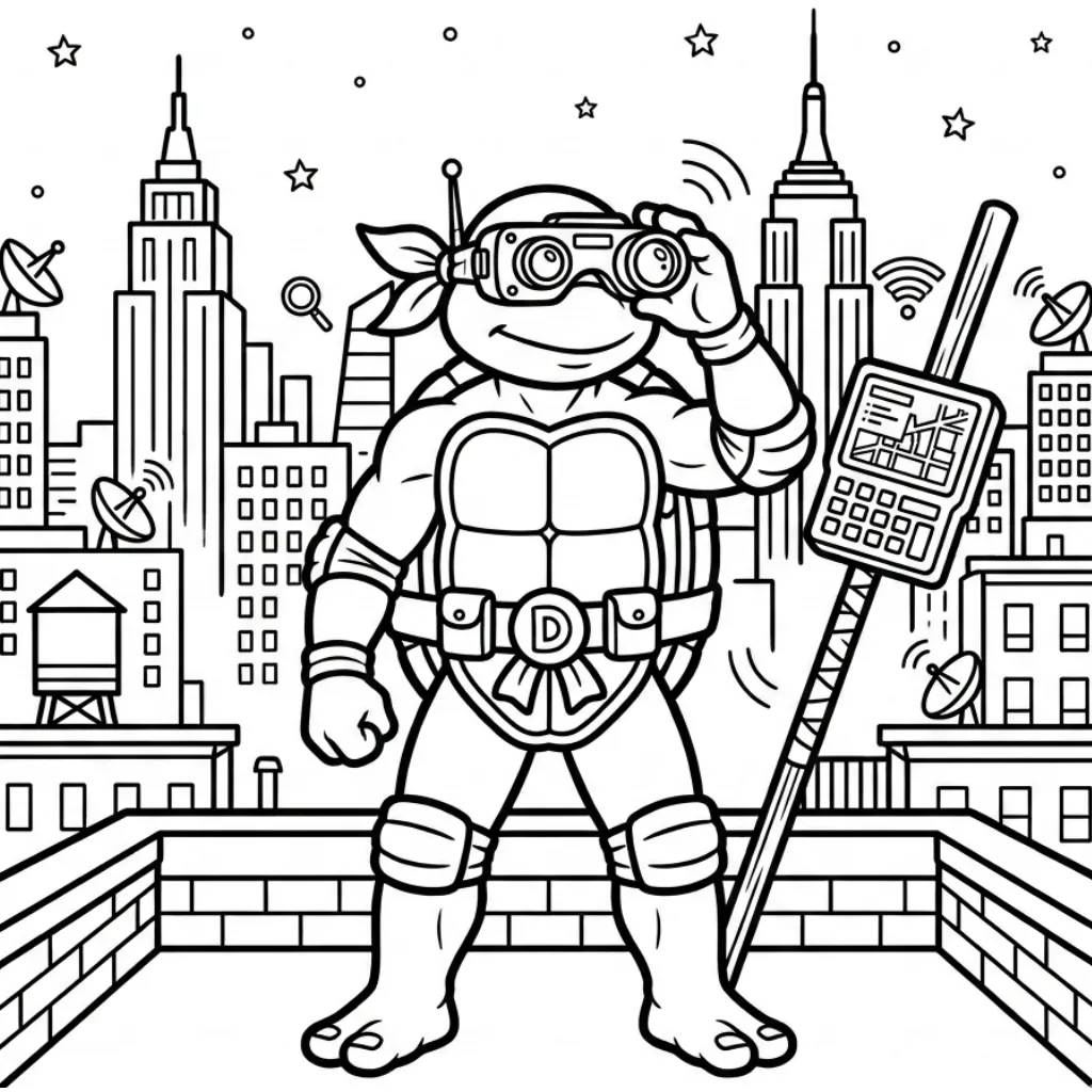 Tortugas Ninja 12 para colorear para imprimir pdf gratis