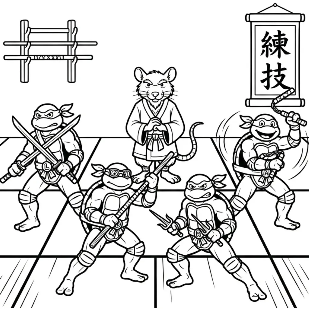 Tortugas Ninja 15 para colorear y aprendizaje