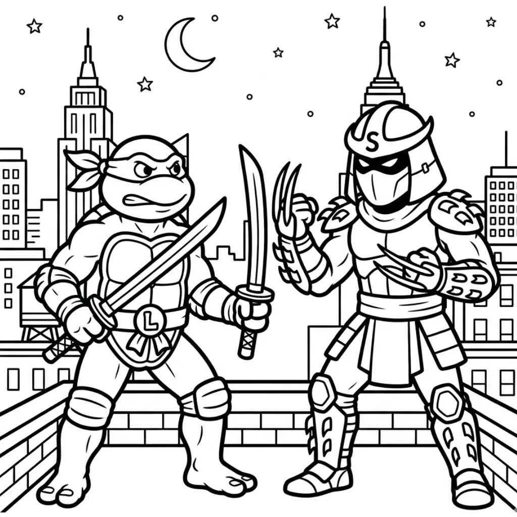 Tortugas Ninja 7 para colorear y recortar para imprimir