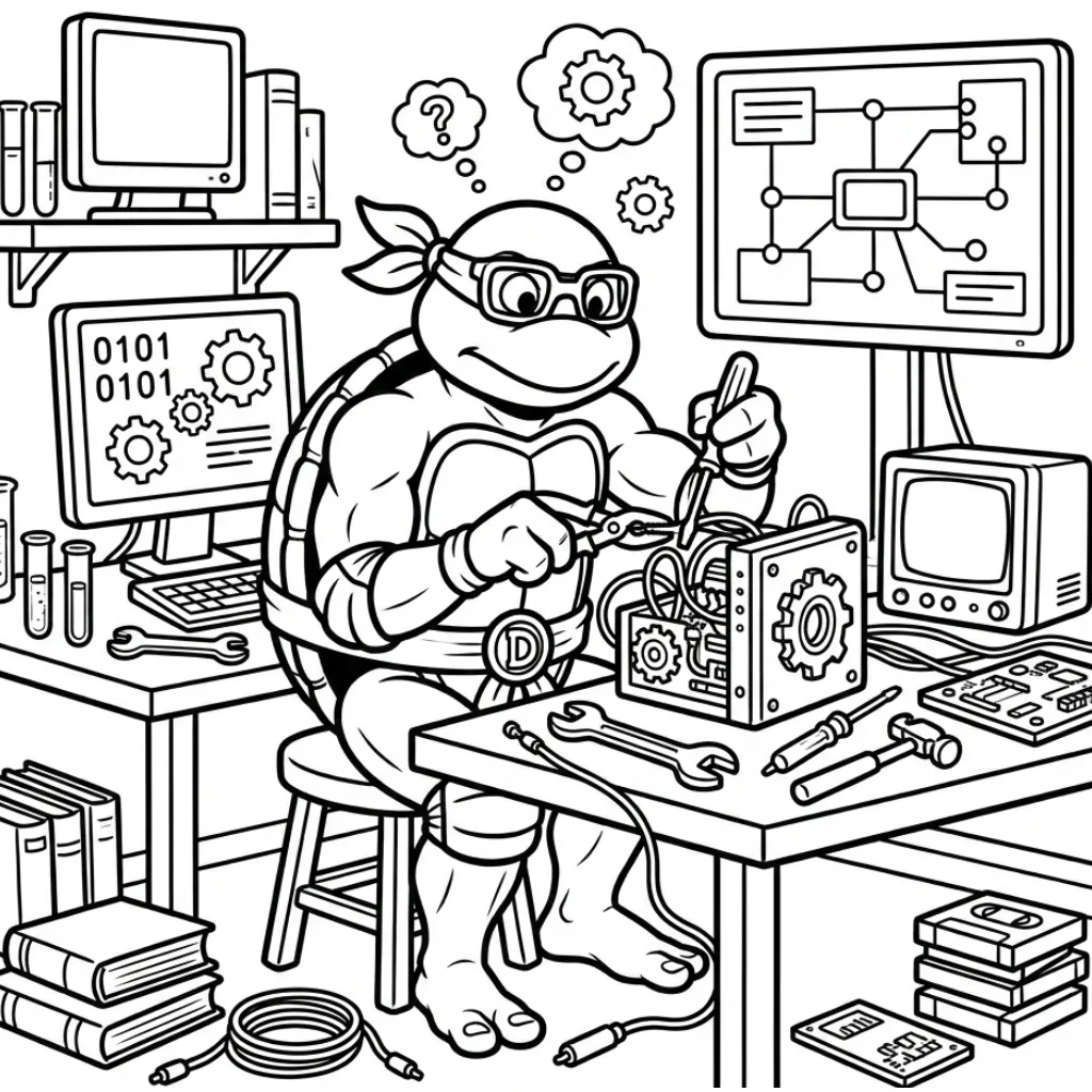 Tortugas Ninja 8 para colorear para niño de 8 años