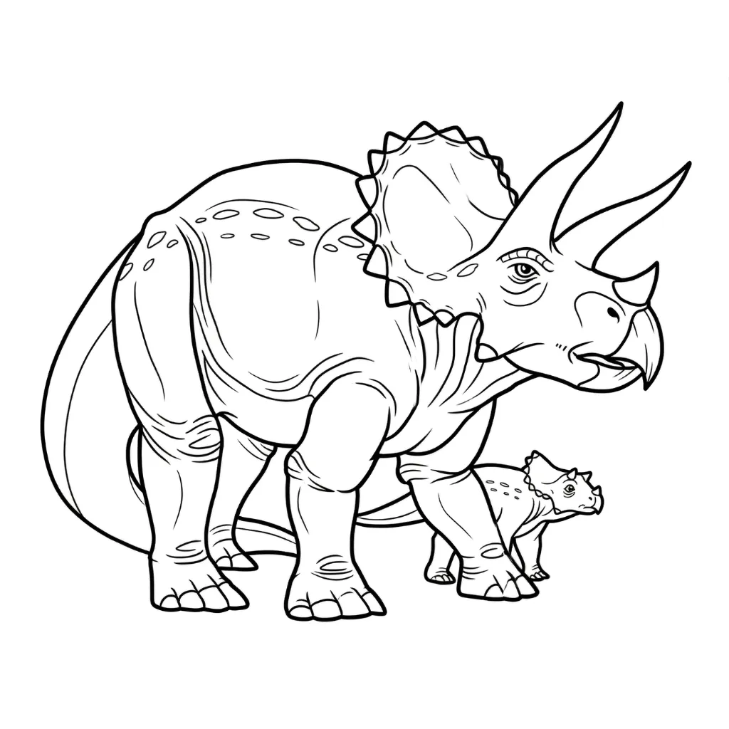 imagen para colorear Triceratops 10 niño