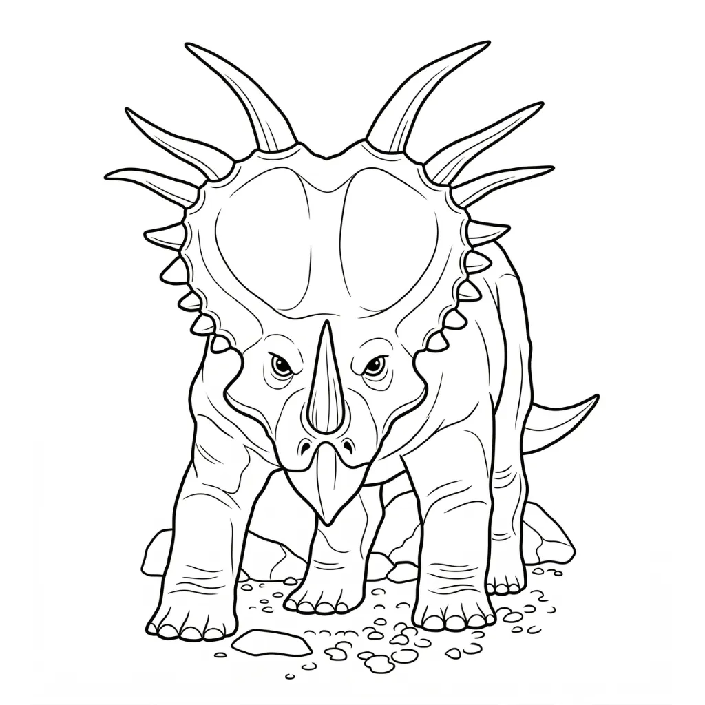 Triceratops 11 para colorear para niño gratis