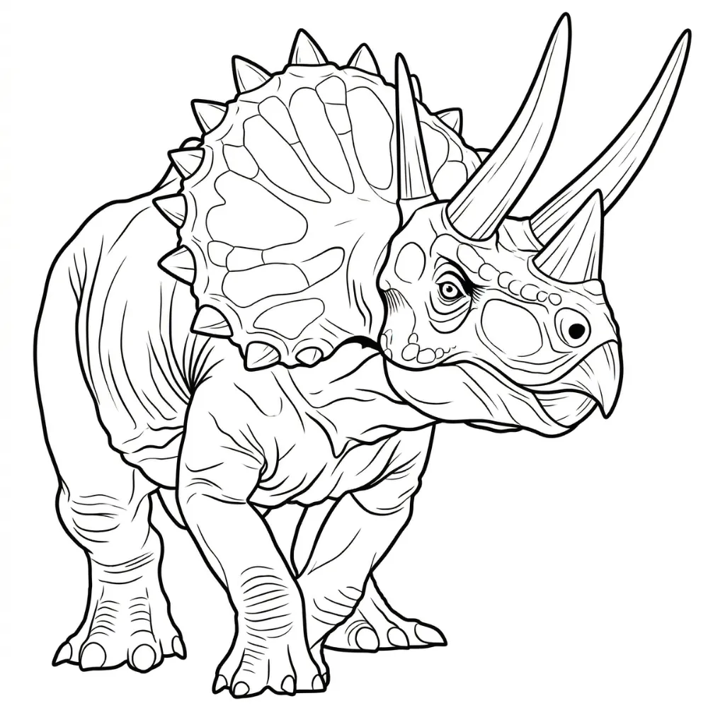 Triceratops 12 para colorear para niño para imprimir gratis