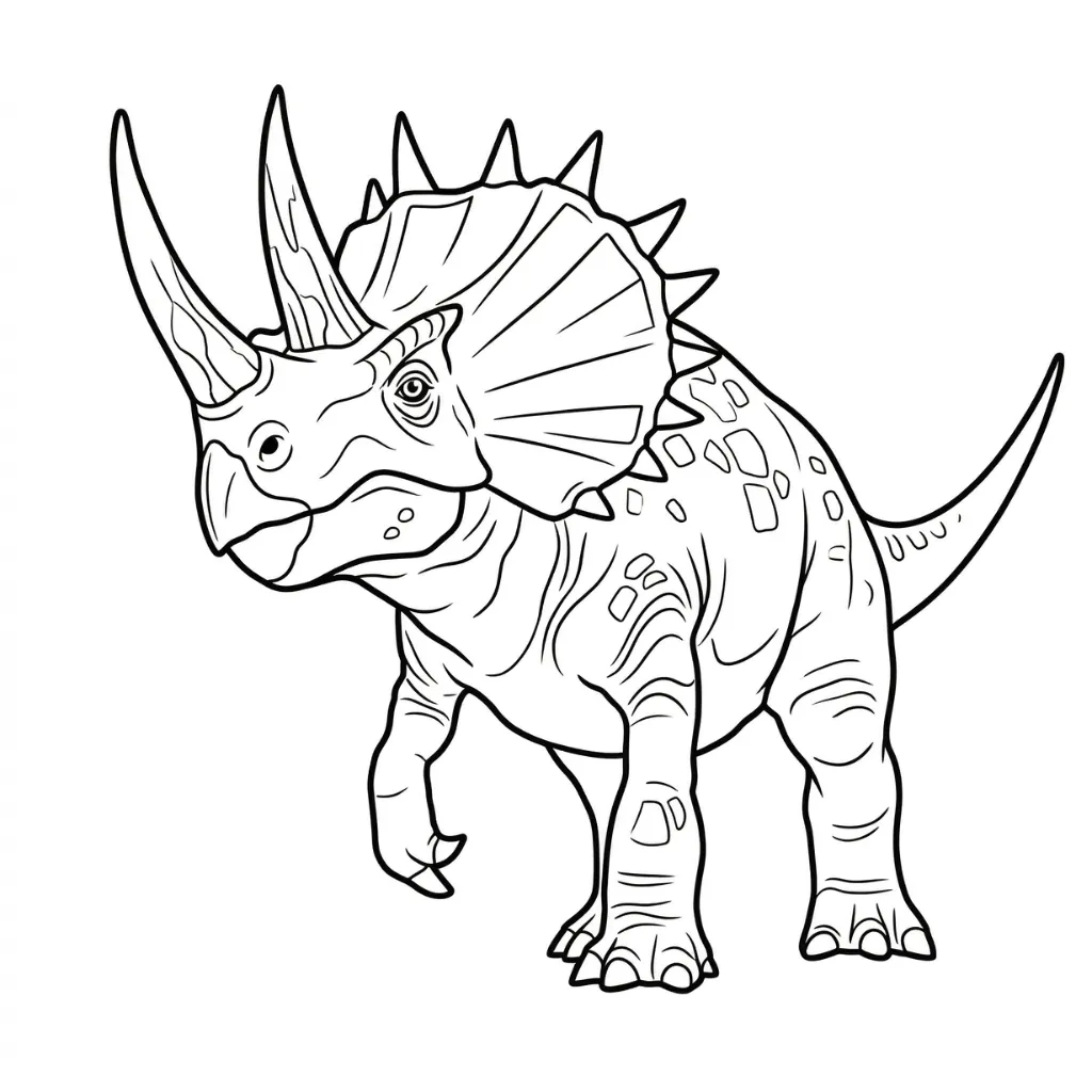 Triceratops 13 para colorear para niños