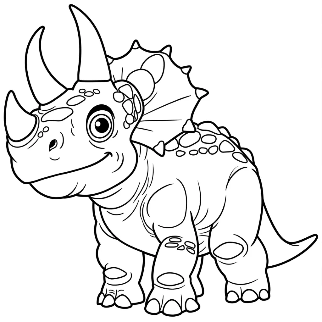 Triceratops 15 para colorear para imprimir pdf gratis