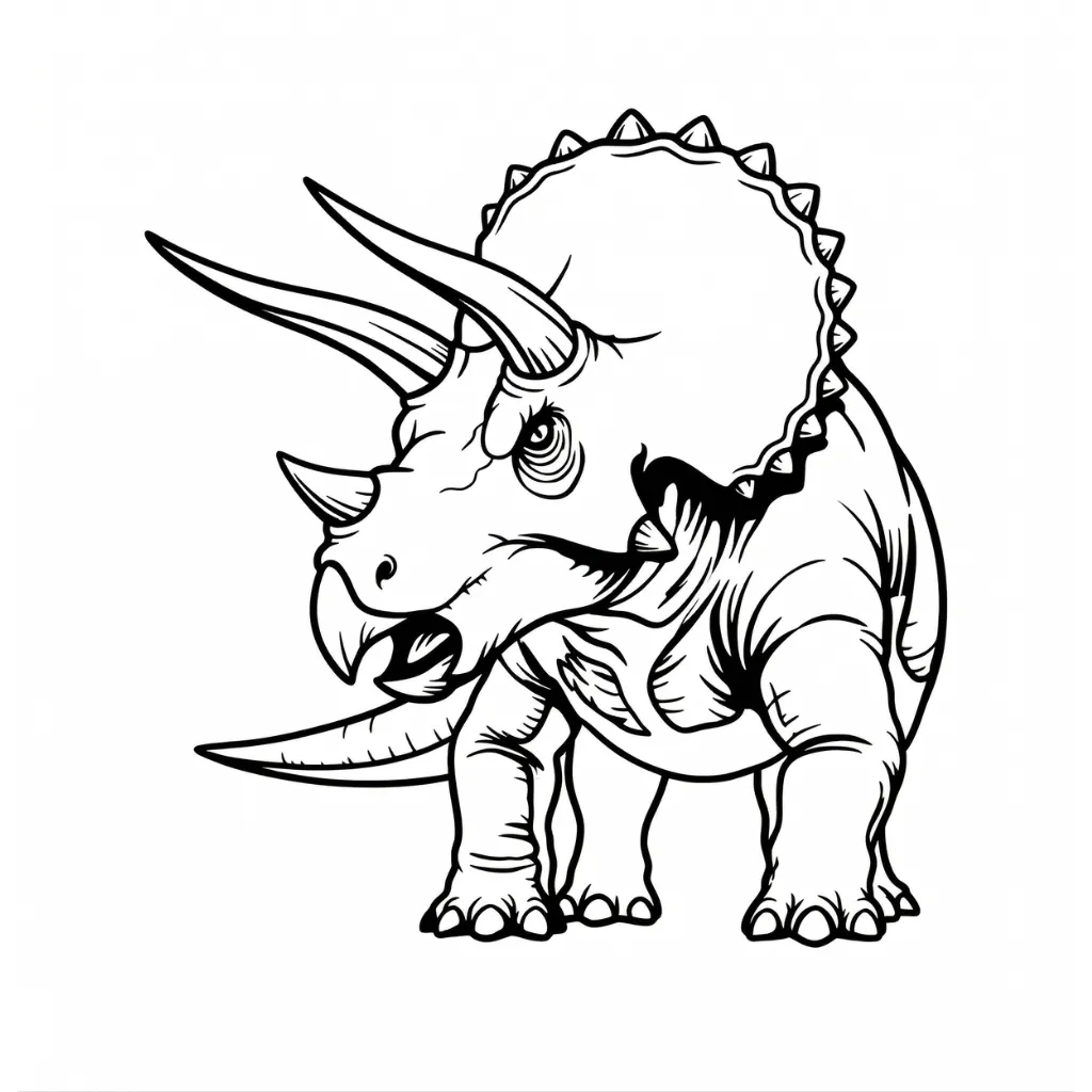 Triceratops 19 para colorear para imprimir pdf gratis