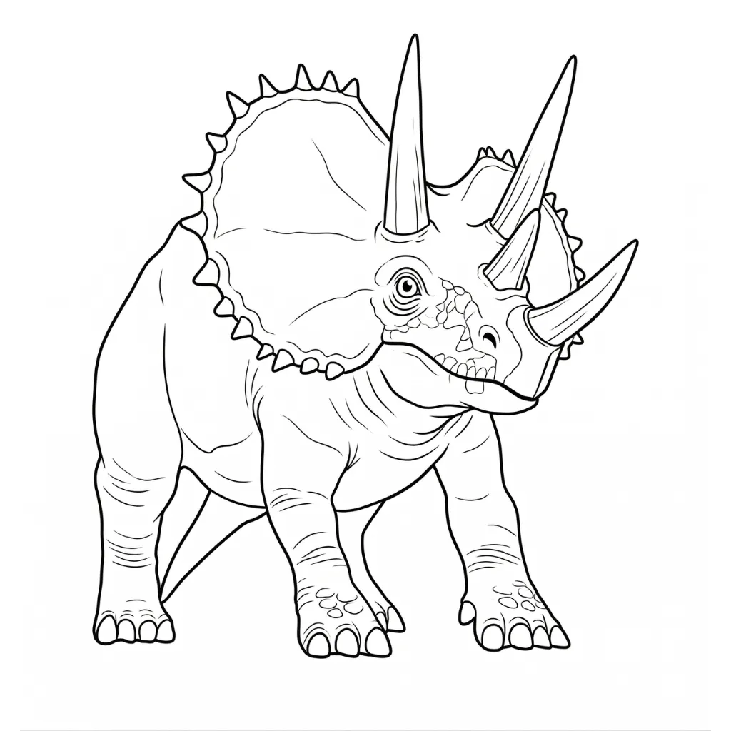 Triceratops 3 para colorear para niño de 3 años