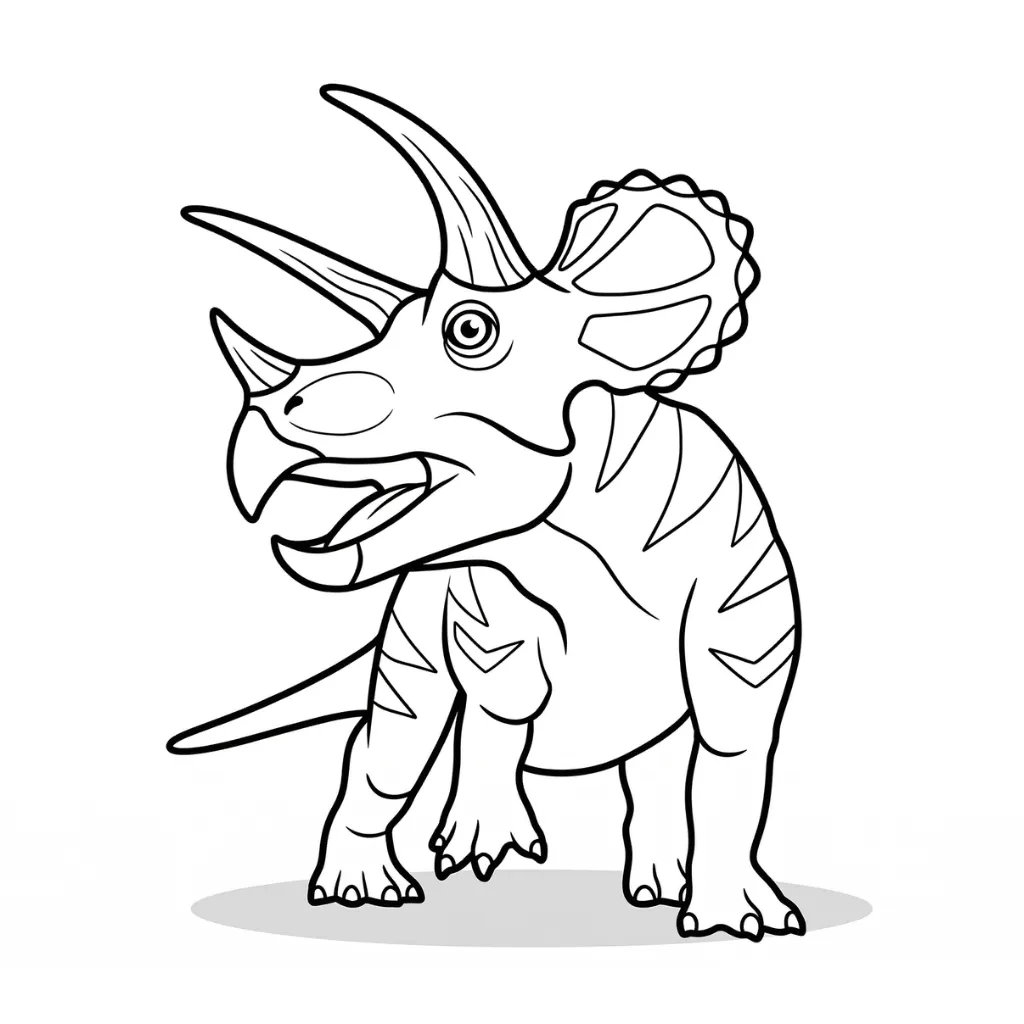 Triceratops 4 para colorear para niños para descargar