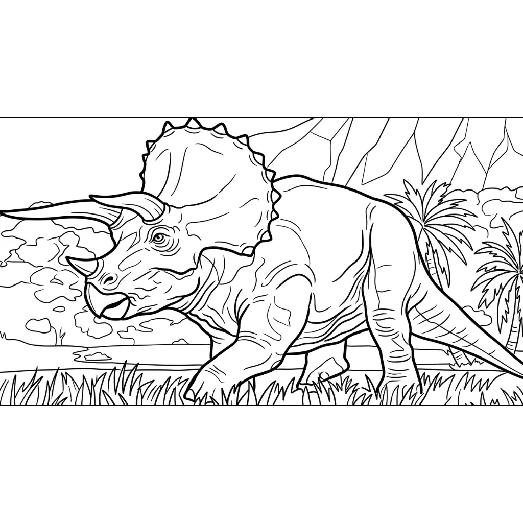 Triceratops 7 para colorear para descargar