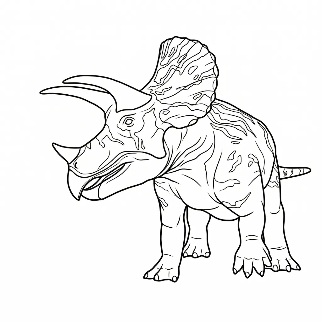 Triceratops 8 para colorear para imprimir pdf gratis