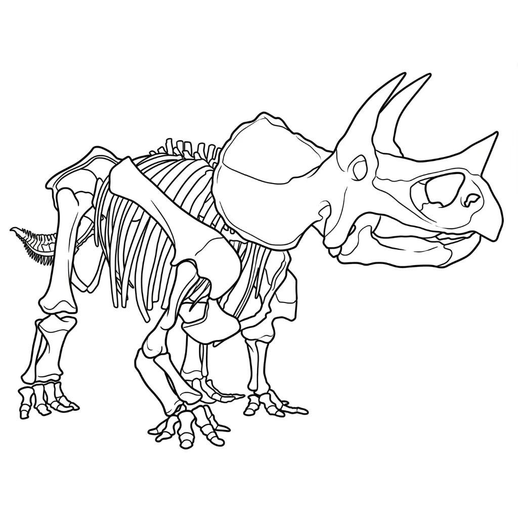 Triceratops 9 para colorear y recortar para imprimir