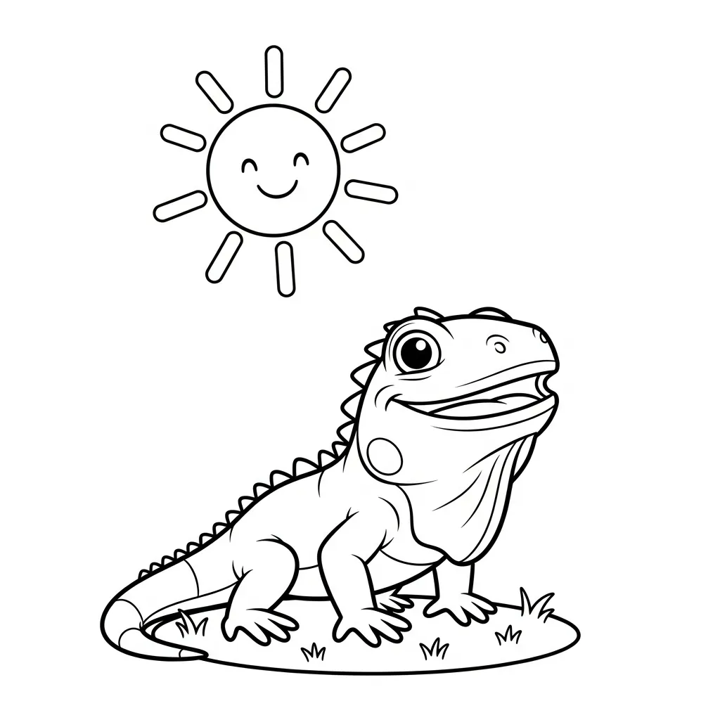 Iguana 19 para colorear para imprimir gratis