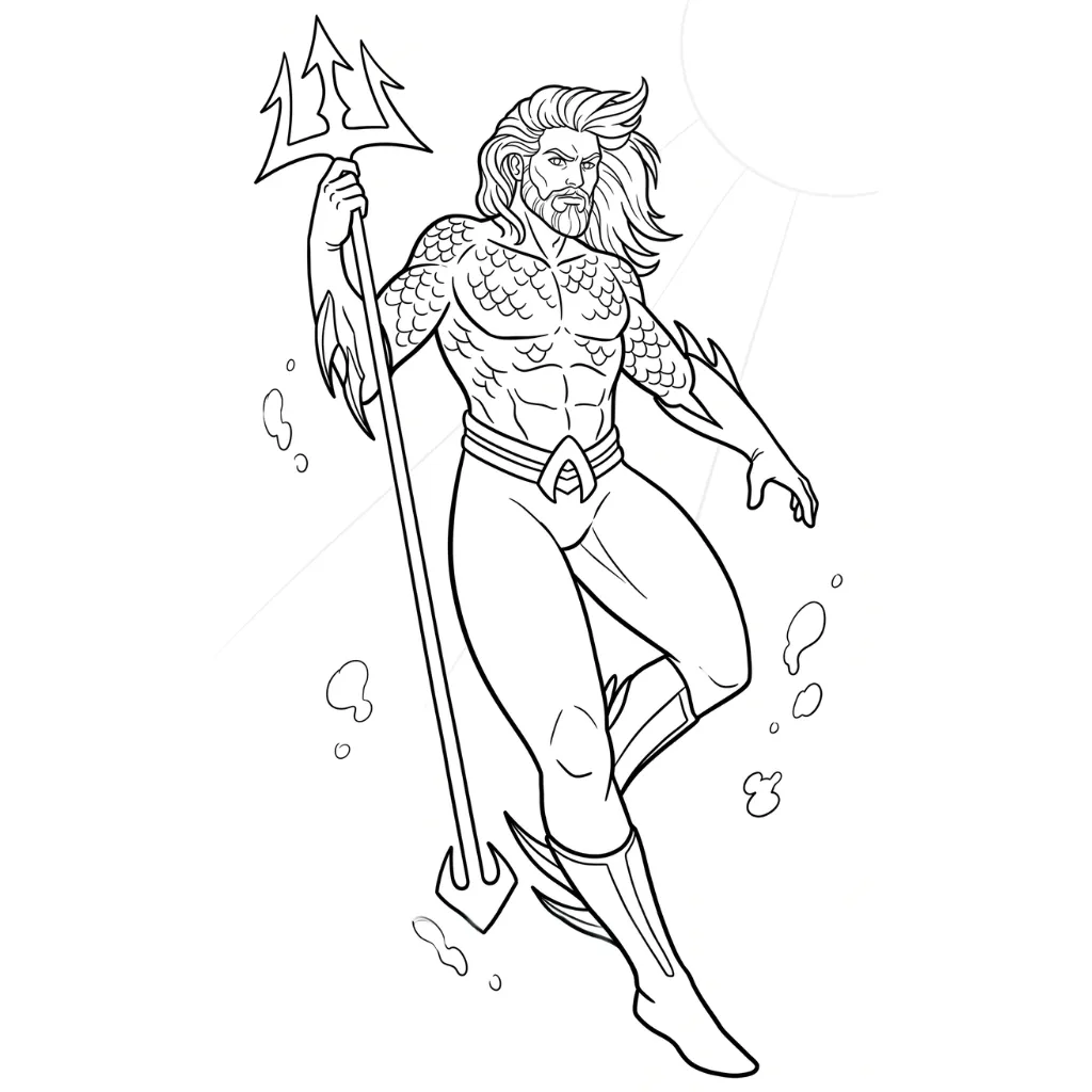 Aquaman 1 para colorear para imprimir para niño de 10 años