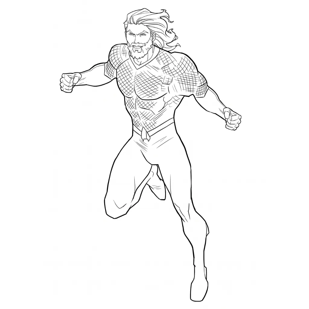 Aquaman 15 para colorear para niño gratis