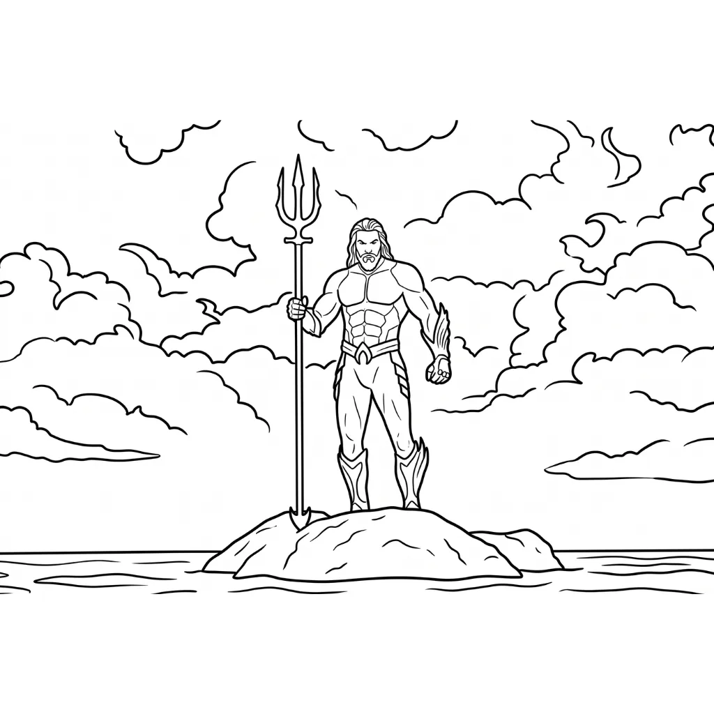 Aquaman 16 de niño para colorear para imprimir