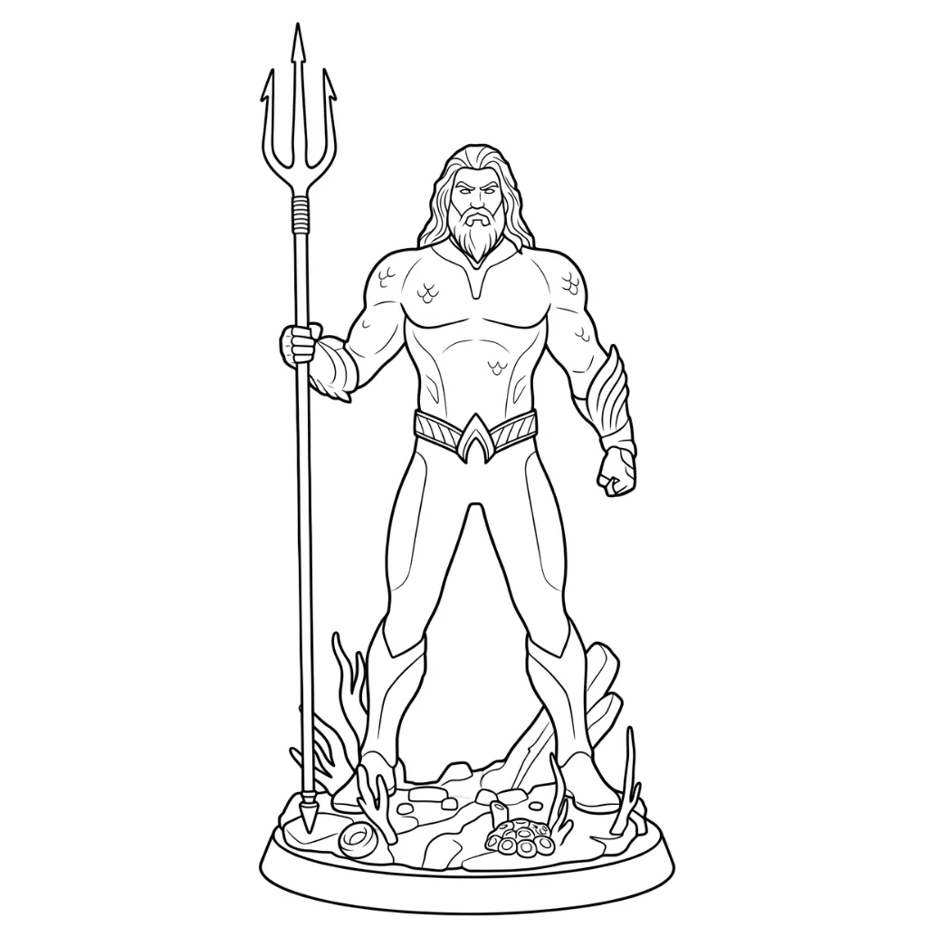 Aquaman 17 para colorear para niños para imprimir