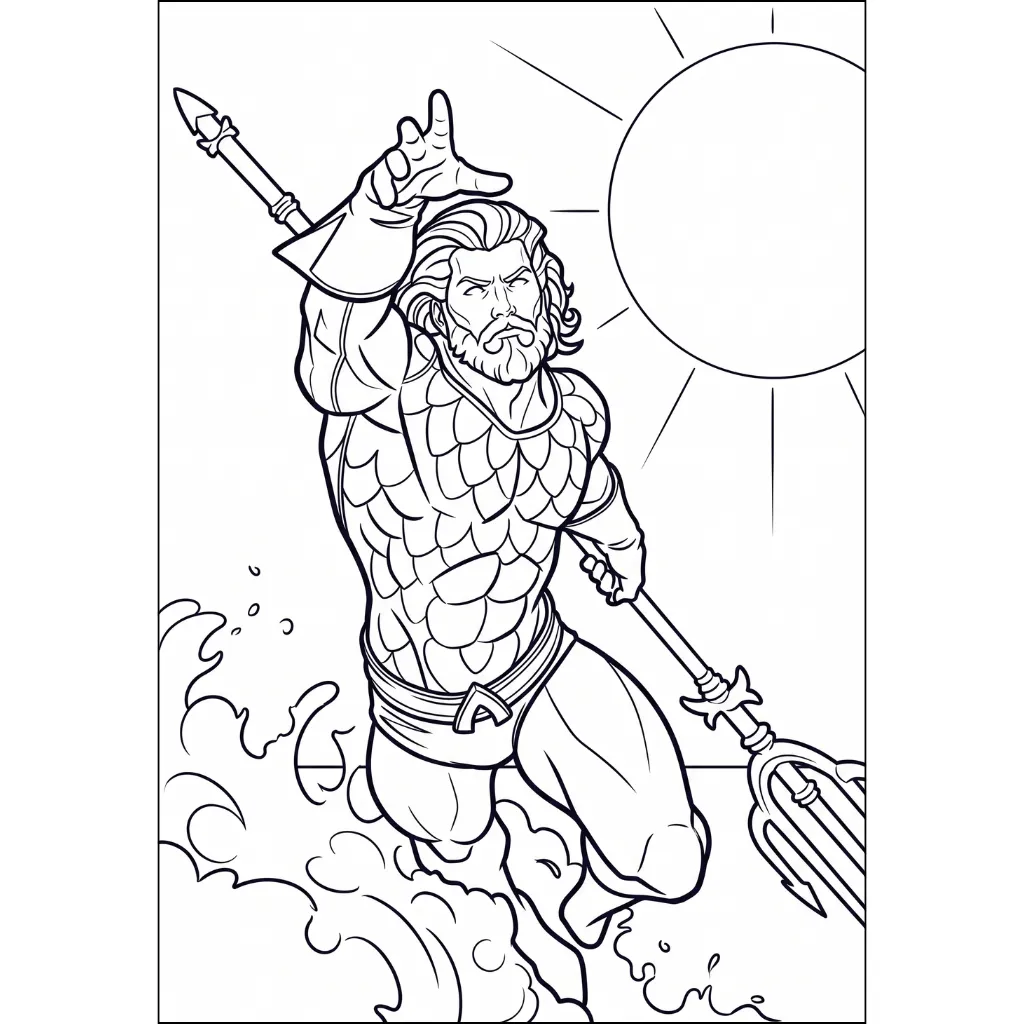 Aquaman 18 para colorear para imprimir para niño de 7 años