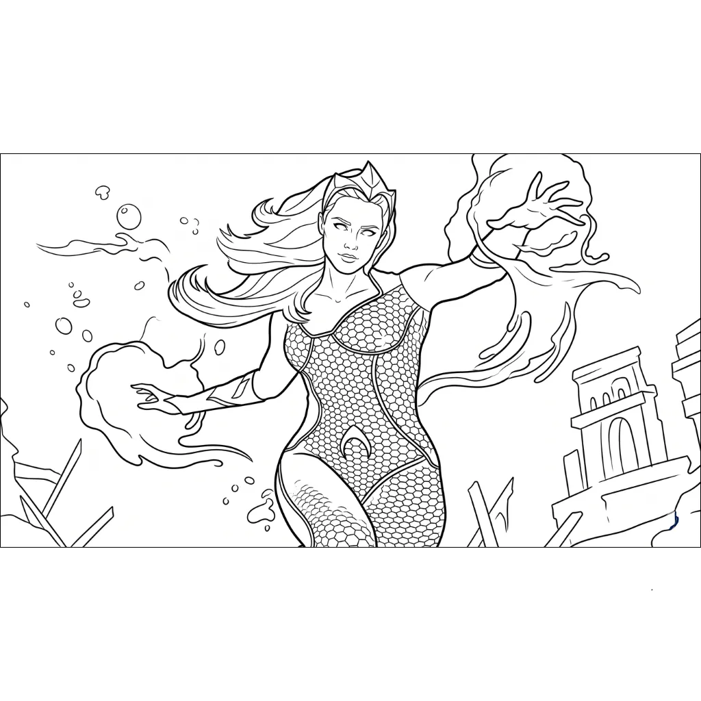 imagen para colorear Aquaman 20 niño