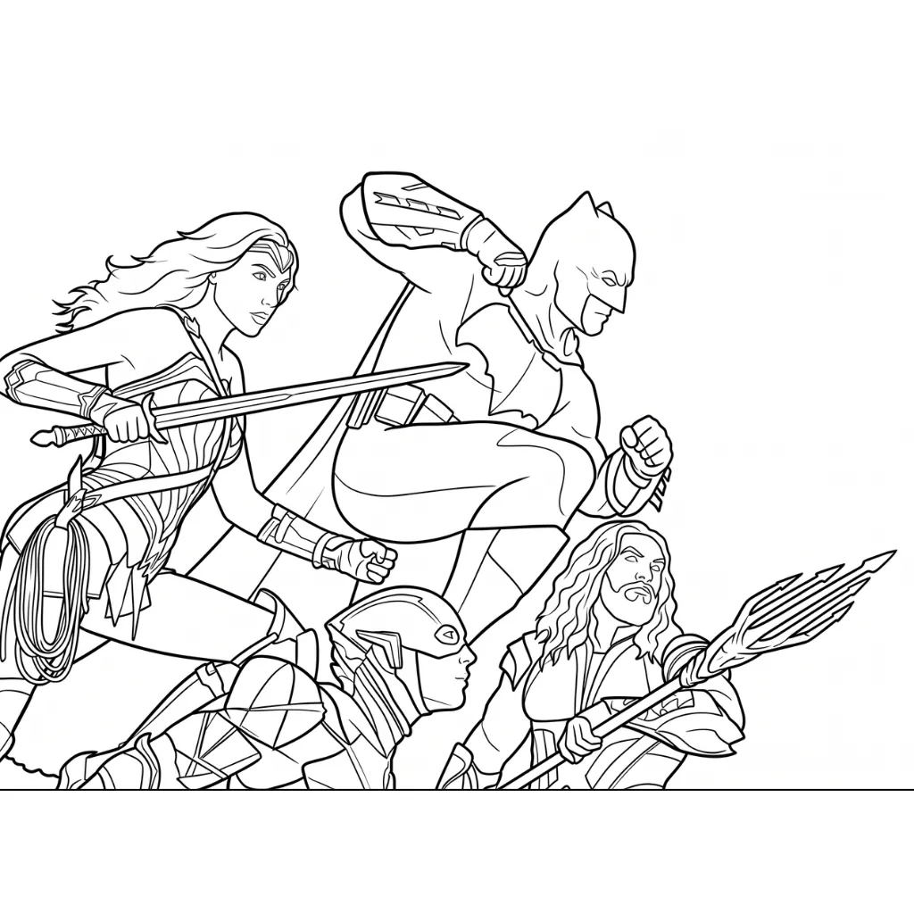 Aquaman 21 para colorear para imprimir para niños