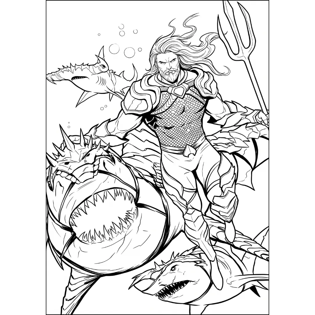 Aquaman 24 para dibujar en línea