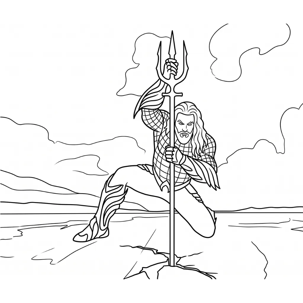 Aquaman 26 para colorear gratis para imprimir
