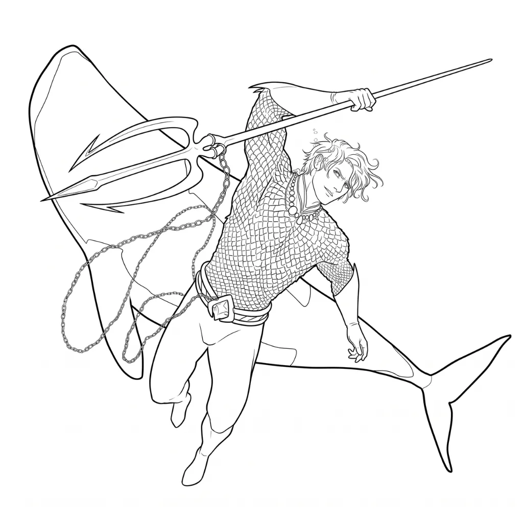Aquaman 3 para colorear gratis para imprimir