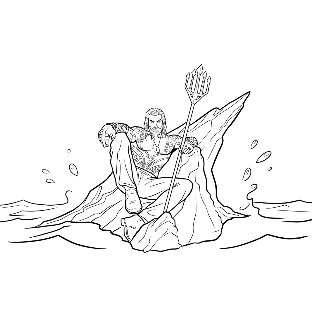 Aquaman 5 para dibujar e imprimir