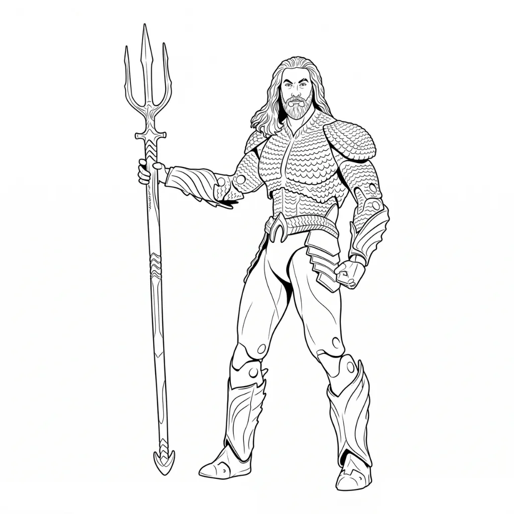 Aquaman 8 para colorear para imprimir para niño de 3 años