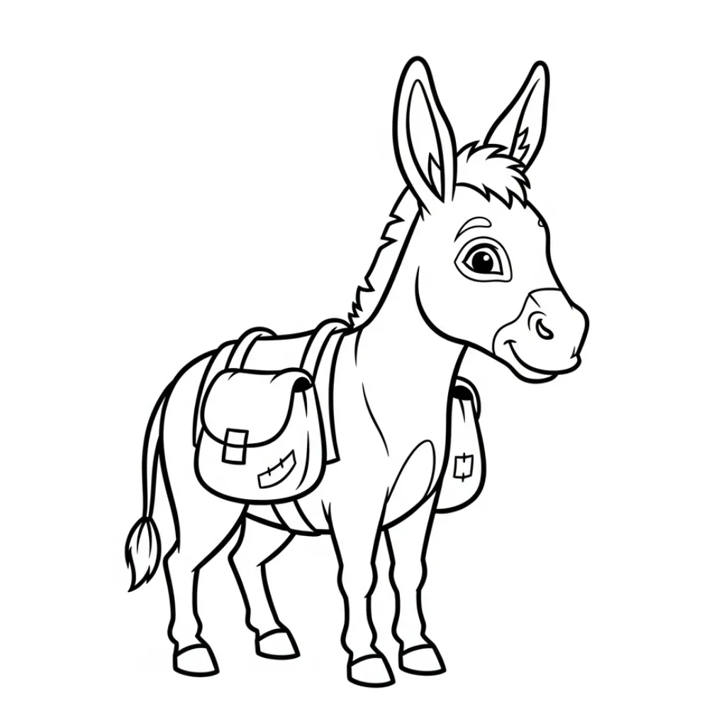Burro 1 para colorear para niño