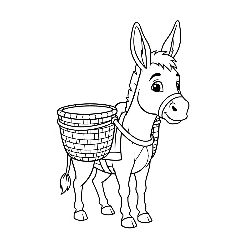 Burro 10 para colorear en línea para niño
